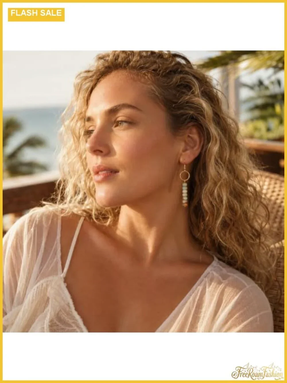 Handmade Boho Gold Dangle Earrings 18K Gold Plated Brass Drop